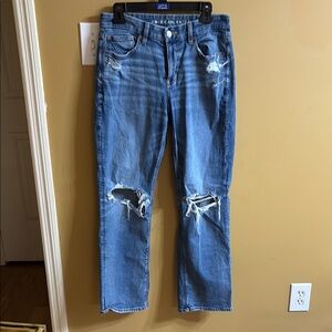 American Eagle Outfitters Blue Distressed Boyfriend Jeans